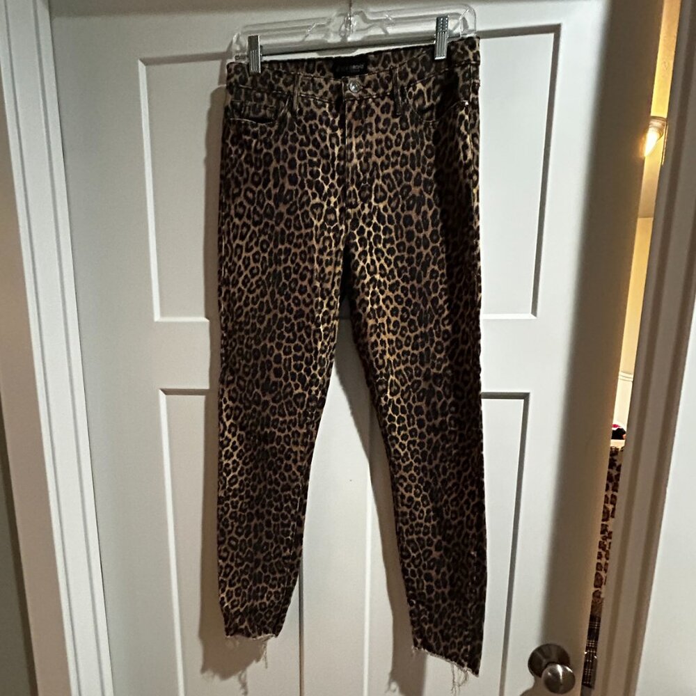Black Orchard Carmen Cheetah Print Jeans